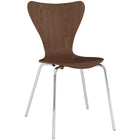 Modway Ernie Dining Side Chair - Walnut-Solid Plywood Seat