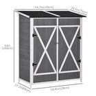 Outsunny Garden Storage Shed with Asphalt Roof - 55" L x 30" W x 63" H - Dark Grey-Comes with two barrel bolts to lock the door 
