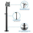 Mount-It ! - MI-3796 Support de moniteur POS réglable en hauteur-Gestion cachée des câbles à l'intérieur du poteau