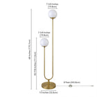 Hudson&Canal Dufrene 2-Light Floor Lamp with Glass Shades - Brass/White Milk-Features easy assembly