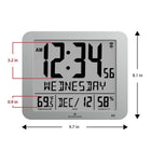 Marathon Slim Atomic Full Calendar Clock with Large 3.25" Digits - Indoor Temperature and Humidity - Grey-What type of movement/Mechanism: Quartz
