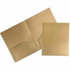 JAM Paper - Chemises scolaires à deux pochettes en plastique robuste - or - Paquet de 6-Couleur: Or