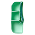 b.box - Boîte à lunch Bento en silicone - Forêt-Les plateaux à bento sont dotés d'une fente pratique pour ranger les couverts ou les en-cas, et d'un compartiment entier pour les pommes ou les poires