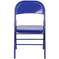 Flash Furniture HERCULES COLORBURST Series Cobalt Blue Triple Braced & Double Hinged Metal Folding Chair-Set of 4 Metal Folding Chairs