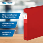 Davis Group Premium Economy Binder - Round Ring - 1.5" - Red - 6 Pack-Round Ring, Non-Locking
