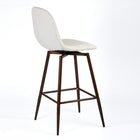 Homy Casa - Tabourets de Bar Modernes 26'' avec Tissu Beige et Pieds en Métal Noyer - Paquet de 2-Utilisation polyvalente: Convient aux cuisines, bars, ou tout espace de repas nécessitant une option de siège élégante.