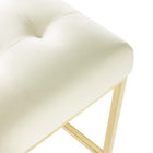 Modway Privy Gold Stainless Steel Performance Velvet Counter Stool - Gold Ivory-Counter Stool Weight Capacity: 331 lb