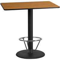 Flash Furniture Dessus de table rectangulaire de 30 po x 48 po en stratifié-Table d'hospitalité à hauteur de bar