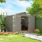Outsunny 9' x 6' Garden Storage Shed with Foundation Kit-Sloped roof prevents moisture and rain from pooling
