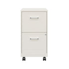 Hirsh 2-Drawer Mobile Vertical File Cabinet - Pearl White-Drawers accommodate letter-size hanging file folders