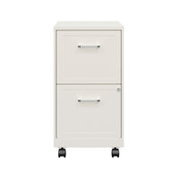 Hirsh 2-Drawer Mobile Vertical File Cabinet - Pearl White-Drawers accommodate letter-size hanging file folders