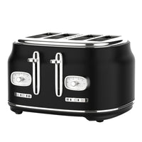 JS Gourmet Retro Collection 4-Slice Extra-Wide Slot Toaster - Black-4-slice capacity