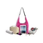 Karla Hanson Pack n Fold Foldable Lightweight Water-resistant Hobo Bag - Pink-Dimensions: 53H 39W 15D cm, 19H 8W 8D cm (folded size)