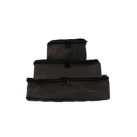 TUCCI Italy 3-Piece Travel Packing Cube Set - Black-3‑Piece Packing Cube Set - small, medium, large cubes for organized packing