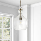 Hudson&Canal Verona 11" Wide Pendant with Glass Shade - Brass/Seeded-Product Dimensions: 11" L x 11" W x 15" H