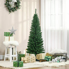 HOMCOM 5' Pencil Artificial Christmas Tree with Realistic Branches - Green-Base is detachable for easy storage 