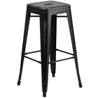 Flash Furniture – Tabouret de bar de 30 po en métal vieilli sans dossier, pour intérieur, noir (ETBT350330)-Tabouret moderne empilable style industriel