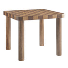 Modway Oscar 36" Square Checkered Dining Table - Walnut and Dark Walnut-36-Inch Square Tabletop