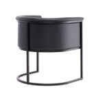 Manhattan Comfort Cosmopolitan 24" Mid-Century Modern Faux Leather Upholstered Dining Chair - Black - Set of 2-Delivered to you Fully Assembled! No Assembly Required
