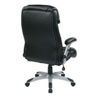 Work Smart Fauteuils Exécutif en cuir reconstitué avec accoudoir rembourré réglable, noir-Réglage verrouillable de la tension du basculement et de l’inclinaison