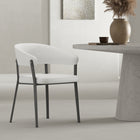 Manhattan Comfort Belle 22.4" Modern Textured Leatherette Upholstered Dining Chair - White-Upholstered in Luxurious Textured Leatherette with Fine Stitching