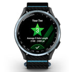 Garmin Approach J1 Smartwatch - Cloud Blue Aluminum Bezel with Black/Azure ComfortFit Fabric Band-Simplified interface: Display focuses on the most important information to make decisions easier