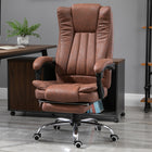 Vinsetto Executive Massage Office Chair with 6-Point Vibration - Brown-Controlled by wired remote controller
