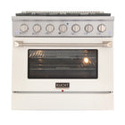 Kucht 36" KNG Series Pro Style Propane Gas Range - Stainless Steel/White-Cook and bake like a pro with the extra-large convection oven that offers 4.2 cu. ft. of capacity, a 5-rack configuration, and an extra-large viewing window