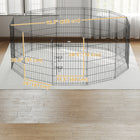PawHut 36" H Foldable 12 Panel Metal Exercise Pet Playpen - Black-Colour: Black 