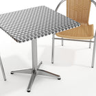 Flash Furniture 27.5'' Square Aluminum Indoor-Outdoor Table with 2 Beige Rattan Chairs (TLH-ALUM-28SQ-020BGECHR2-GG)-7