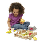 Melissa & Doug Cutting Fruit Set - Wooden Play Food -Self-stick tabs hold pieces together, then "slice" apart with satisfying crunch sound