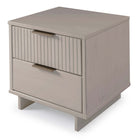Manhattan Comfort Granville 18.11" Modern 2-Drawer Nightstand 2-Piece Set - Light Grey-Open Contemporary Mop Base Side Legs. Adding Seamless Fashion Design and Durability