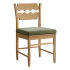 Modway - Jax Bois de chêne Chaise de salle à manger avec dossier ondulé en forme de rasoir et coussin in Sauge du chêne altéré-Chaise à manger en chêne massif