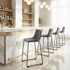 Zuo Smart Barstool - Charcoal - Set of 2-Dimensions: 21.3" L x 19.7" W x 39.4" H