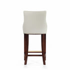 Manhattan Comfort Shubert 22.64" Modern Leatherette Upholstered Barstool - Ivory - 3 Pack-Seat Height: 29.13 in
