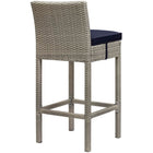 Modway - Conduit Terrasse extérieure Rotin en osier Tabouret de bar - Marine gris clair-Tissage synthétique en rotin PE