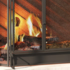HOMCOM 3-Panel Folding Freestanding Fireplace Screen with Door - Black-Overall Dimension: 47.25" L x 4.5" W x 31" H 