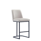 Manhattan Comfort - Serena tabouret de comptoir moderne de 45 cm en similicuir rembourré - gris clair-Tabouret de comptoir moderne avec dossier, parfait pour une utilisation au bar et dans la cuisine