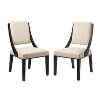 Modway Cambridge Upholstered Fabric Dining Chairs - Beige - 2 Pack-Modern Dining Chairs
