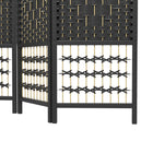 HOMCOM - Cloison de séparation autoportante à 6 panneaux ondulés en fibre pour bureau à domicile - noir-Dimensions totales : (déployé) 94,5 po L x 0,6 po P x 66,9 po H (240 x 1,5 x 170 cm) 
