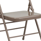 Flash Furniture – Chaise pliante en métal Hercules avec tissu, 4 charnières et 3 renforts, beige, paq./4-Composants en acier riveté
