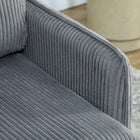 HOMCOM 55" Loveseat Sofa with Button Tufted Back - Dark Grey-Corduroy fabric is soft and not easy to wrinkle or deform