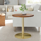 Modway - Viva Manche Bois d’acacia Table d’appoint - Chêne clair en laiton-Table d’accent polyvalente