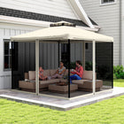 Outsunny Replacement Mosquito Netting for Gazebo 10' L x 10' W - Cream White-It is made of high-quality nylon. The smooth zippers are great for long-lasting use   