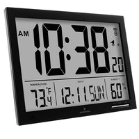 Marathon Slim-Jumbo Atomic Digital Wall Clock - Black-SLIM JUMBO DISPLAY - Only 1-inch thick, featuring 4.5-inch digits for easy viewing