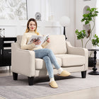 HOMCOM Loveseat Sofa with Pocket Spring - Beige-Extra-thick cushions for enhanced comfort