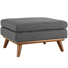 Modway Engage Upholstered Fabric Ottoman - Grey-Upholstered Ottoman