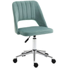 Vinsetto Armless Swivel Computer Desk Chair - Green-Simple line design with thick padding for extra comfort
