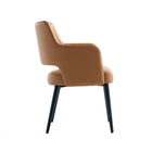 Manhattan Comfort Tremont 22.8" Modern Leatherette Upholstered Dining Arm Chair - Saddle-Seat Height: 18.9 in