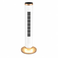 Seville Classics - Ventilateur tour oscillant UltraSlimLine avec éclairage – blanc-9 vitesses